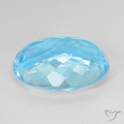 Topacio Azul Suizo natural de 14.91 ct, Ovalada, VVS