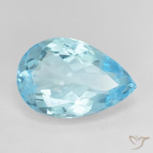 Topacio Azul Cielo natural de 10.12 ct, En forma de pera, VVS
