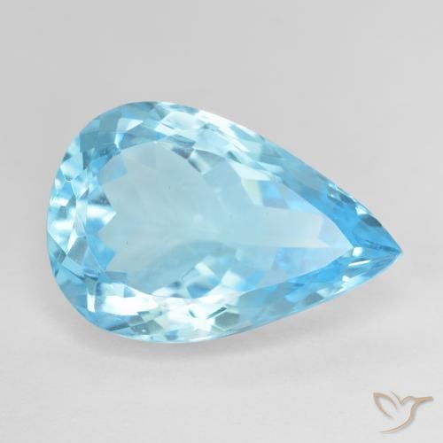 16.95ct Natural Azul Suizo Topacio, En forma de pera, VVS