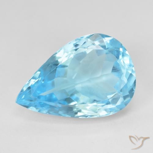 Topacio Azul Suizo natural de 16.95 ct, En forma de pera, VVS