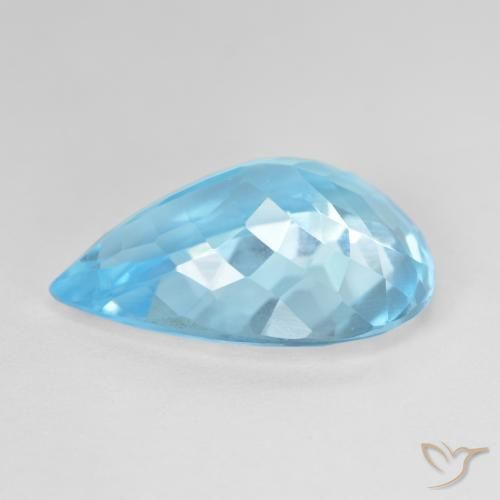 Topacio Azul Suizo natural de 16.95 ct, En forma de pera, VVS