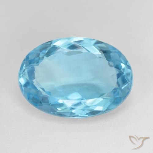 10.59ct Natural Azul Suizo Topacio, Ovalada, VVS