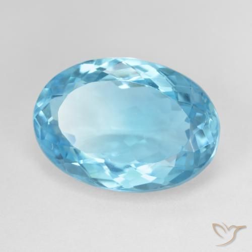 Topacio Azul Suizo natural de 10.59 ct, Ovalada, VVS
