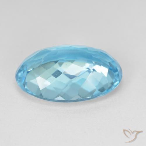 Topacio Azul Suizo natural de 10.59 ct, Ovalada, VVS