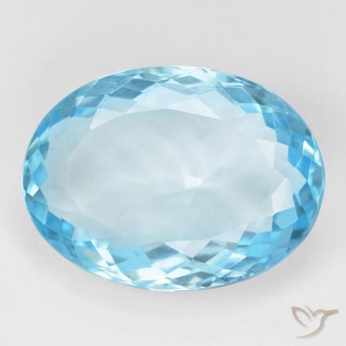 15.69ct Natural Azul Suizo Topacio, Ovalada, VVS