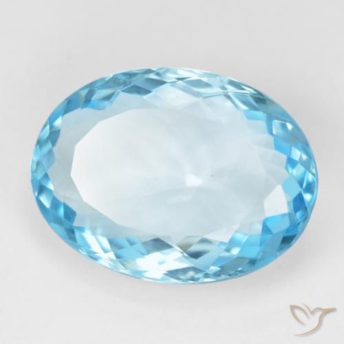 Topacio Azul Suizo natural de 15.69 ct, Ovalada, VVS