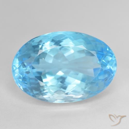 25.28ct Natural Azul Suizo Topacio, Ovalada, VVS