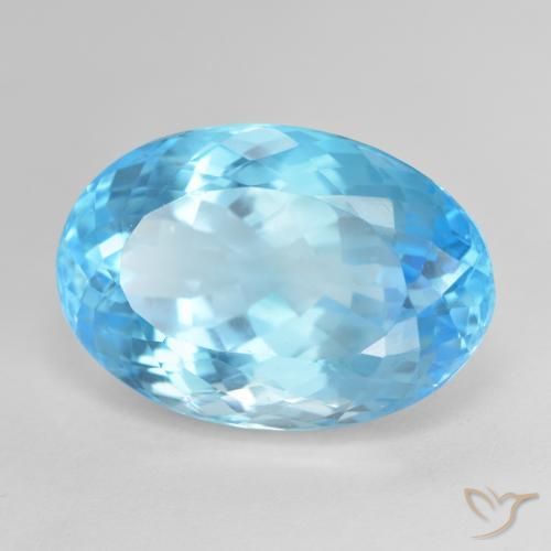 Topacio Azul Suizo natural de 25.28 ct, Ovalada, VVS