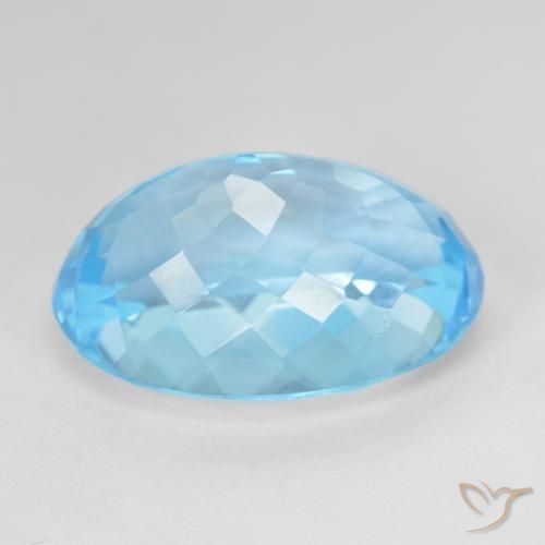 Topacio Azul Suizo natural de 25.28 ct, Ovalada, VVS