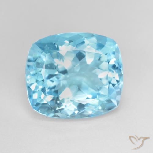 13.02ct Natural Azul Suizo Topacio, Forma Cojín, VVS-VS
