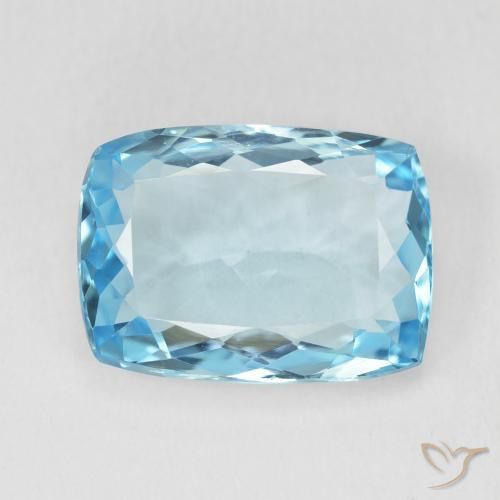 9.61ct Natural Azul Suizo Topacio, Forma Cojín, VVS