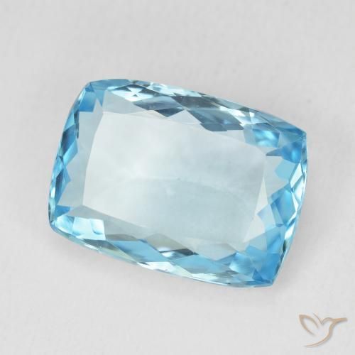 Topacio Azul Suizo natural de 9.61 ct, Forma Cojín, VVS