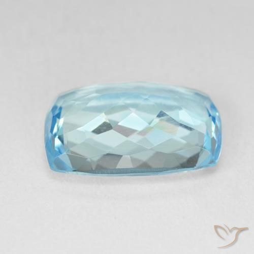 Topacio Azul Suizo natural de 9.61 ct, Forma Cojín, VVS