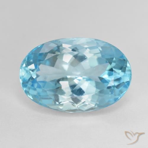 13.40ct Natural Azul Cielo Topacio, Ovalada, VS