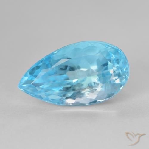 10.99ct Natural Azul Suizo Topacio, En forma de pera, VS
