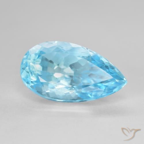 Topacio Azul Suizo natural de 10.99 ct, En forma de pera, VS