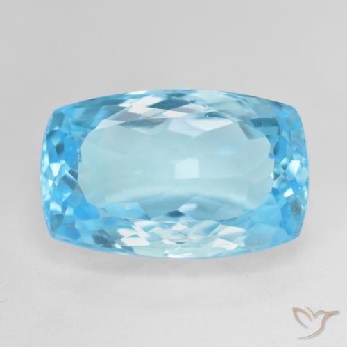 16.97ct Natural Azul Suizo Topacio, Forma Cojín, VVS-VS