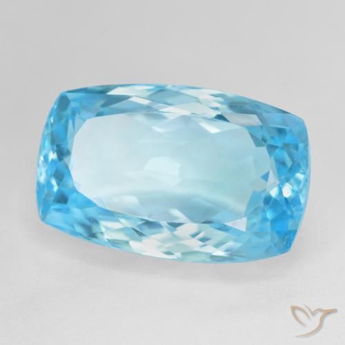 Topacio Azul Suizo natural de 16.97 ct, Forma Cojín, VVS-VS