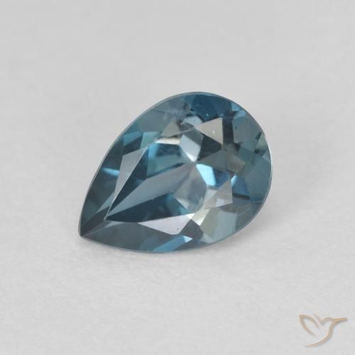 0.80ct Natural Azul Londres Topacio, En forma de pera, VVS-VS