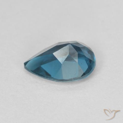 Topacio Azul Londres natural de 0.80 ct, En forma de pera, VVS-VS