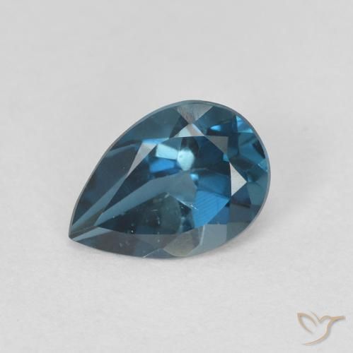 0.78ct Natural Azul Londres Topacio, En forma de pera, VVS-VS