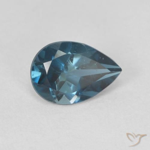 Topacio Azul Londres natural de 0.78 ct, En forma de pera, VVS-VS