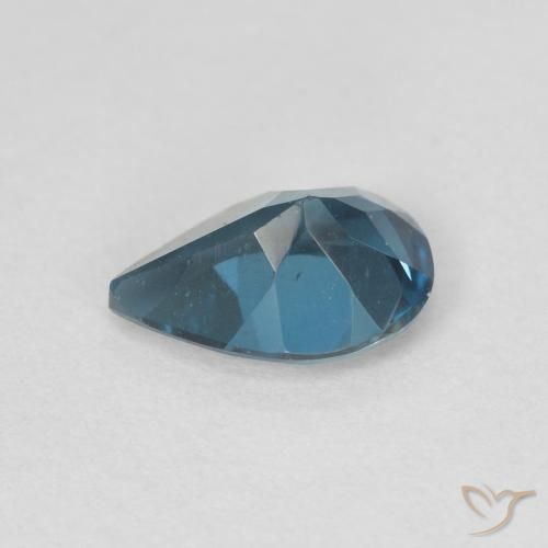 Topacio Azul Londres natural de 0.78 ct, En forma de pera, VVS-VS