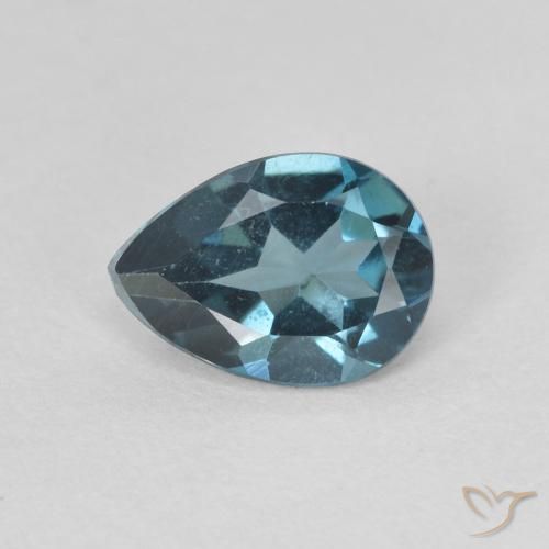 0.76ct Natural Azul Londres Topacio, En forma de pera, VVS-VS