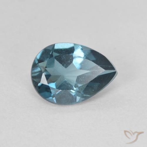 Topacio Azul Londres natural de 0.76 ct, En forma de pera, VVS-VS