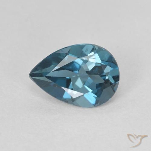 0.76ct Natural Azul Londres Topacio, En forma de pera, VVS-VS