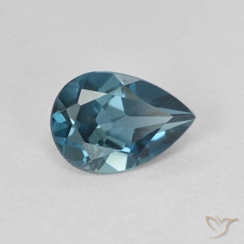Topacio Azul Londres natural de 0.76 ct, En forma de pera, VVS-VS