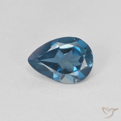 0.82ct Natural Azul Londres Topacio, En forma de pera, VVS