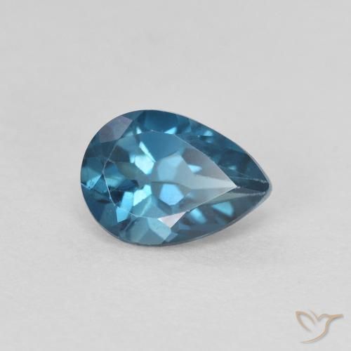 0.92ct Natural Azul Londres Topacio, En forma de pera, VS