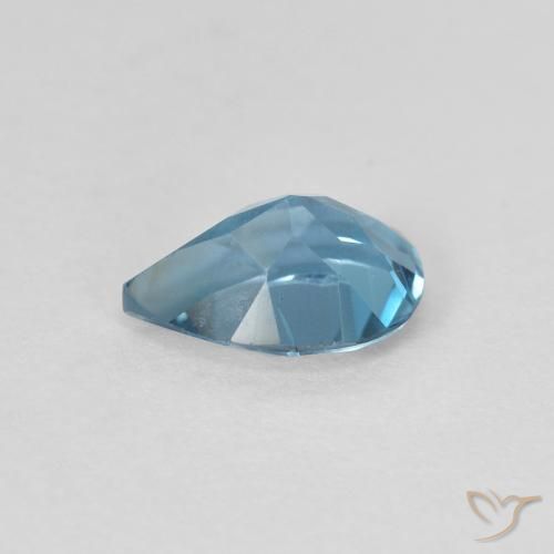Topacio Azul Londres natural de 0.87 ct, En forma de pera, VS