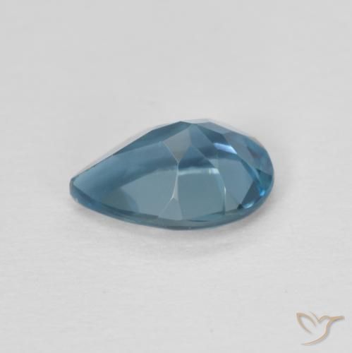 Topacio Azul Londres natural de 0.82 ct, En forma de pera, VVS