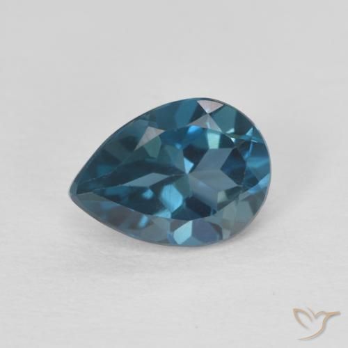 0.87ct Natural Azul Londres Topacio, En forma de pera, VVS