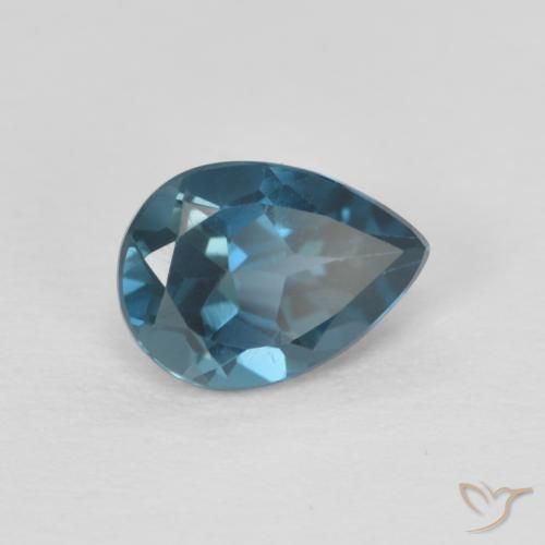 Topacio Azul Londres natural de 0.87 ct, En forma de pera, VVS