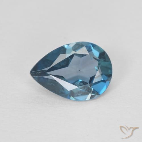 0.74ct Natural Azul Londres Topacio, En forma de pera, VVS