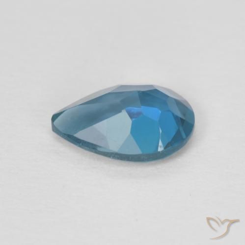 Topacio Azul Londres natural de 0.74 ct, En forma de pera, VVS