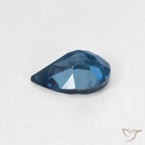Topacio Azul Londres natural de 0.77 ct, En forma de pera, VS