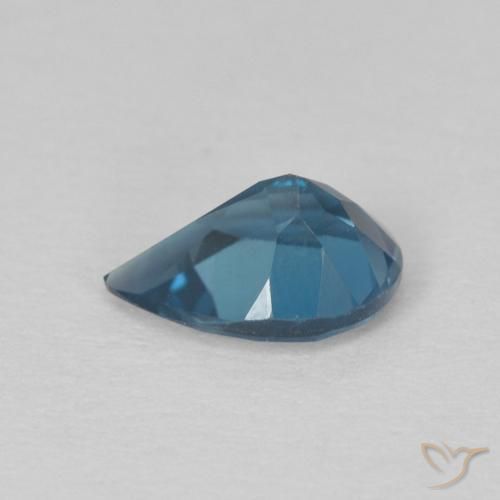 Topacio Azul Londres natural de 0.79 ct, En forma de pera, VS