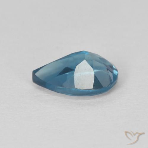 Topacio Azul Londres natural de 0.81 ct, En forma de pera, VS