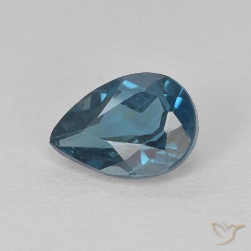 0.88ct Natural Azul Londres Topacio, En forma de pera, VS