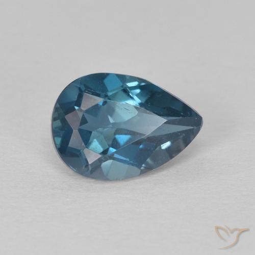 Topacio Azul Londres natural de 0.88 ct, En forma de pera, VS