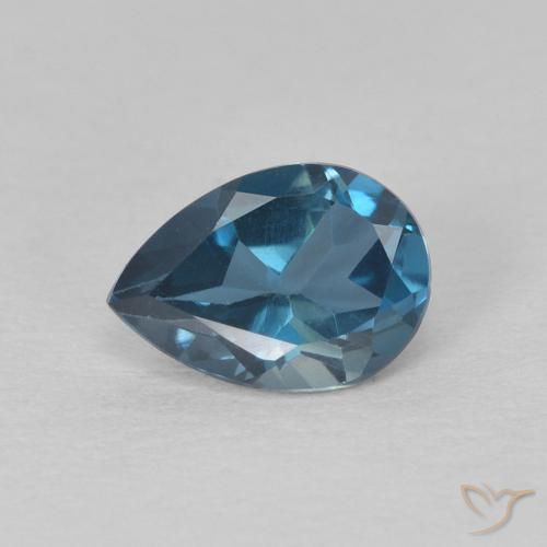 0.87ct Natural Azul Londres Topacio, En forma de pera, VS