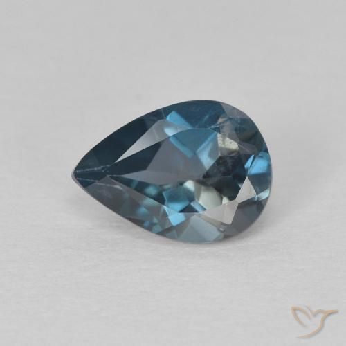 0.74ct Natural Azul Londres Topacio, En forma de pera, VS
