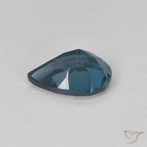 Topacio Azul Londres natural de 0.74 ct, En forma de pera, VS