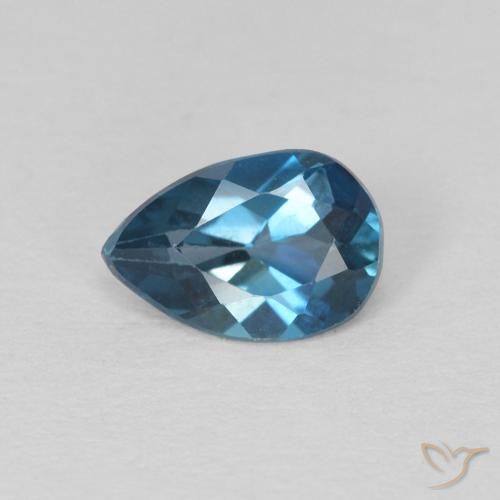 0.65ct Natural Azul Londres Topacio, En forma de pera, VS