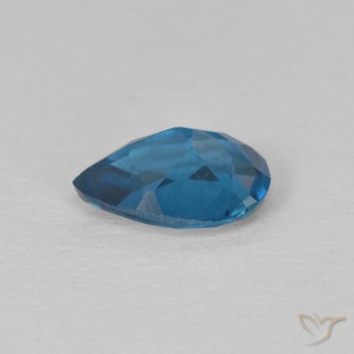 Topacio Azul Londres natural de 0.65 ct, En forma de pera, VS