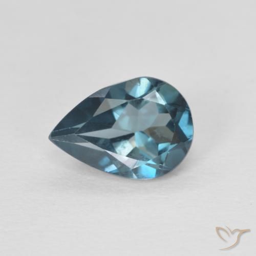Topacio Azul Londres natural de 0.83 ct, En forma de pera, VVS